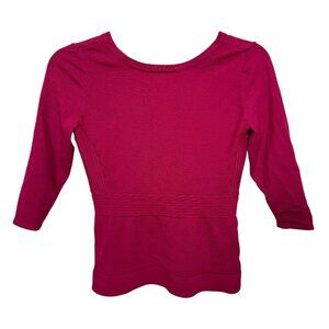 White House Black Market Top Blouse XXS Pink Ponte Knit Stretch Business Casual